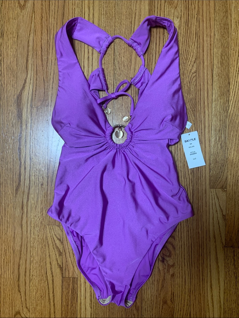 Sunshine 79 swimsuit - purple violet plunge one piece bathing suit, lilac size 6